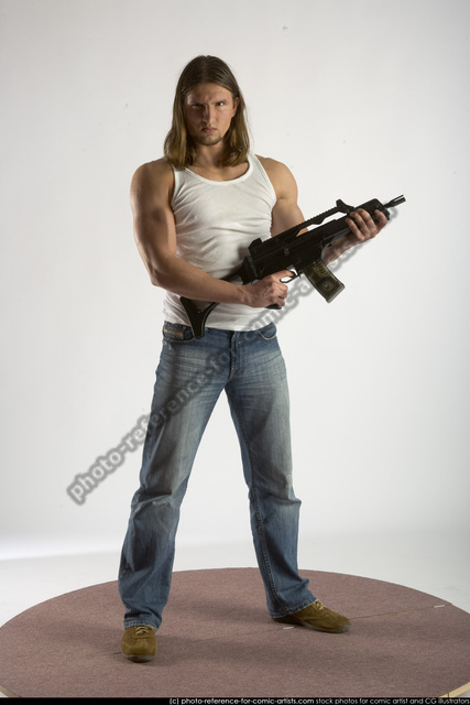 3D pose with a gun - CLIP STUDIO ASSETS