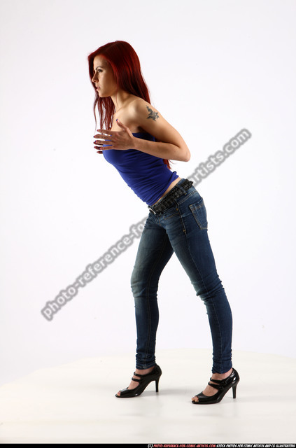 Woman Young Athletic White Neutral Standing poses Casual