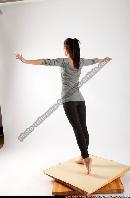 Woman Young Athletic White Fitness poses Standing poses Casual