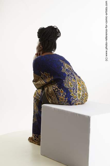 Woman Adult Average Black Sitting poses Costumes
