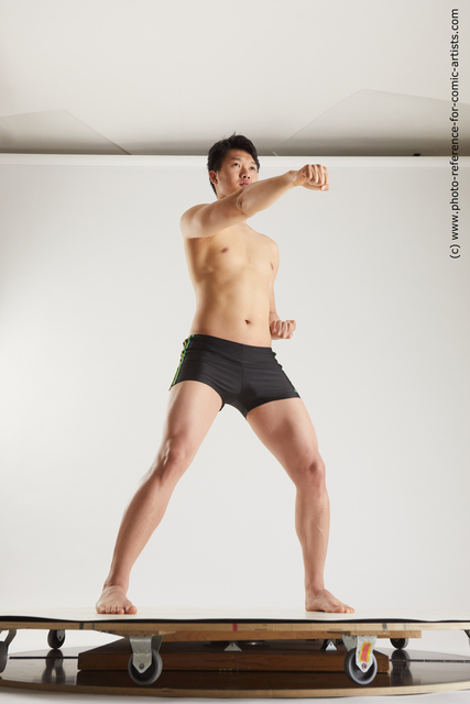 Man Adult Average Fight Underwear Asian