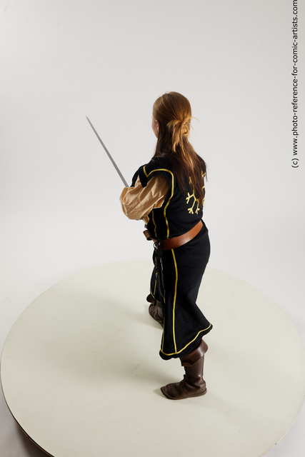 Woman Adult Average White Fighting with sword Standing poses Costumes