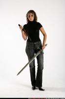 woman-standing-double-knives